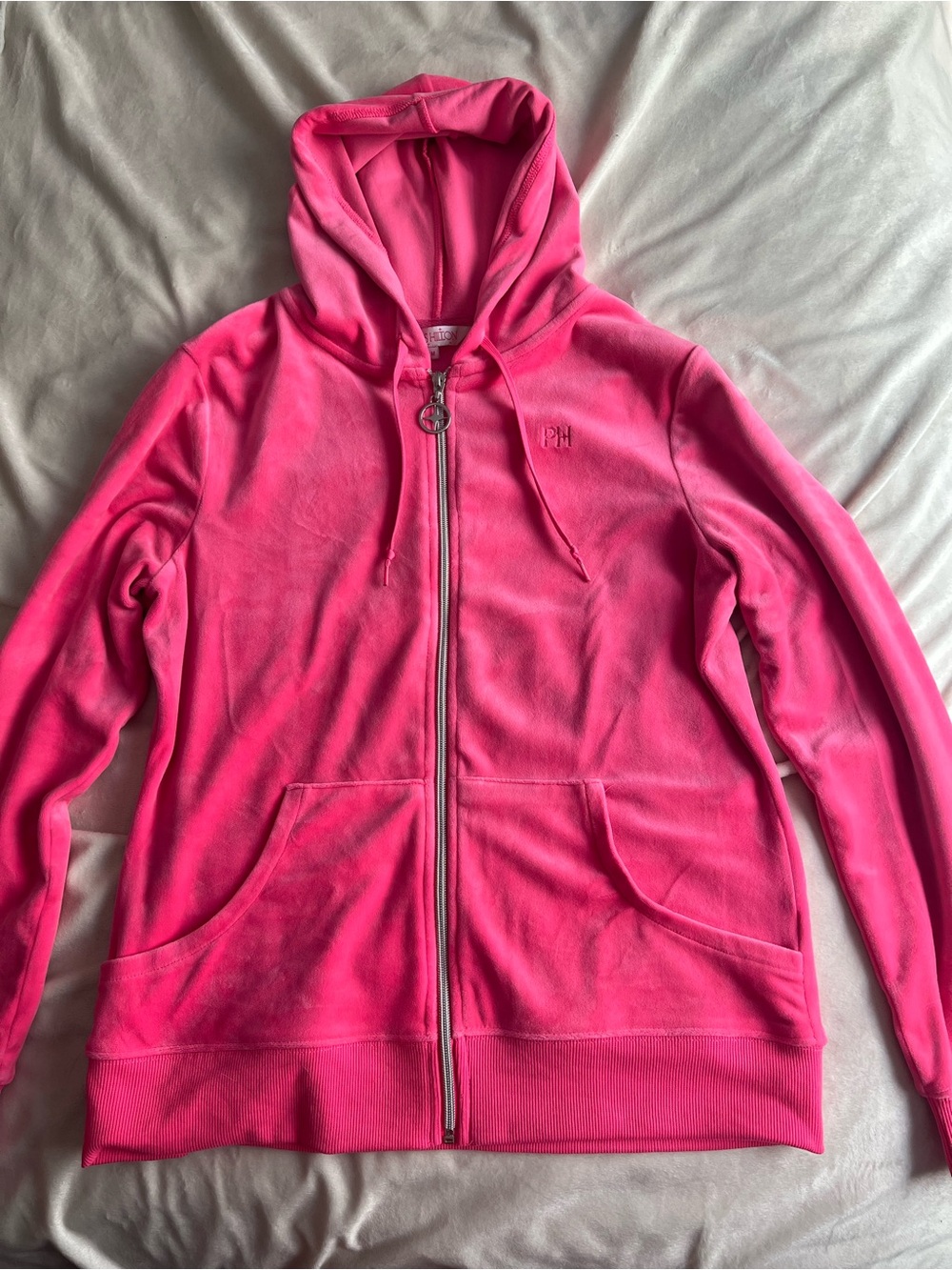 Limited Edition Paris Hilton “That’s Hot” Velvet Neon Pink Bedazzled Track Suit